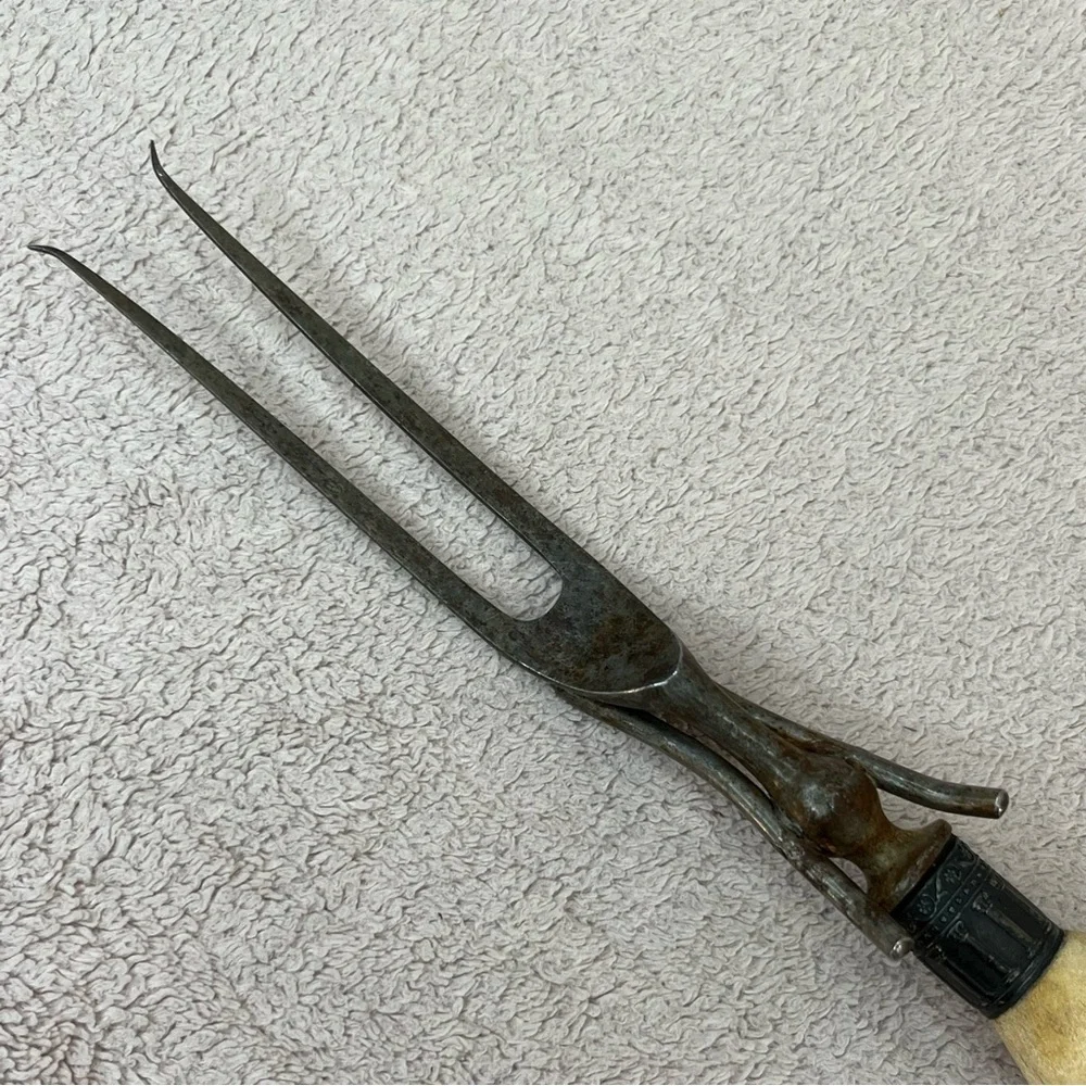 Genuine Antler Large Handmade Grill/Roast Fork-Vintage-Vtg-Renaissance Faire